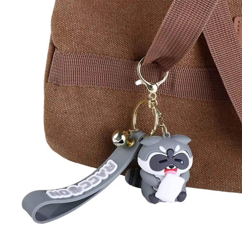 Fashion Gift Funny Earphone Case Cute Alloy Korean Pendant Cartoon Keyring Raccoon Keychain Backpack Decor Zpaxo