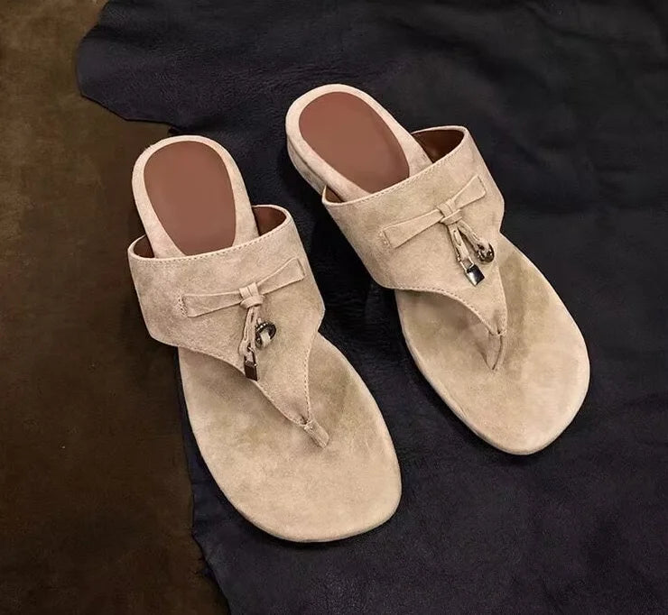 2025 Summer New Fashion Versatile Flat Toe Flip-flops Women's Outdoor Holiday Beach Shoes Casual Sandals Zpaxo 39 Khaki