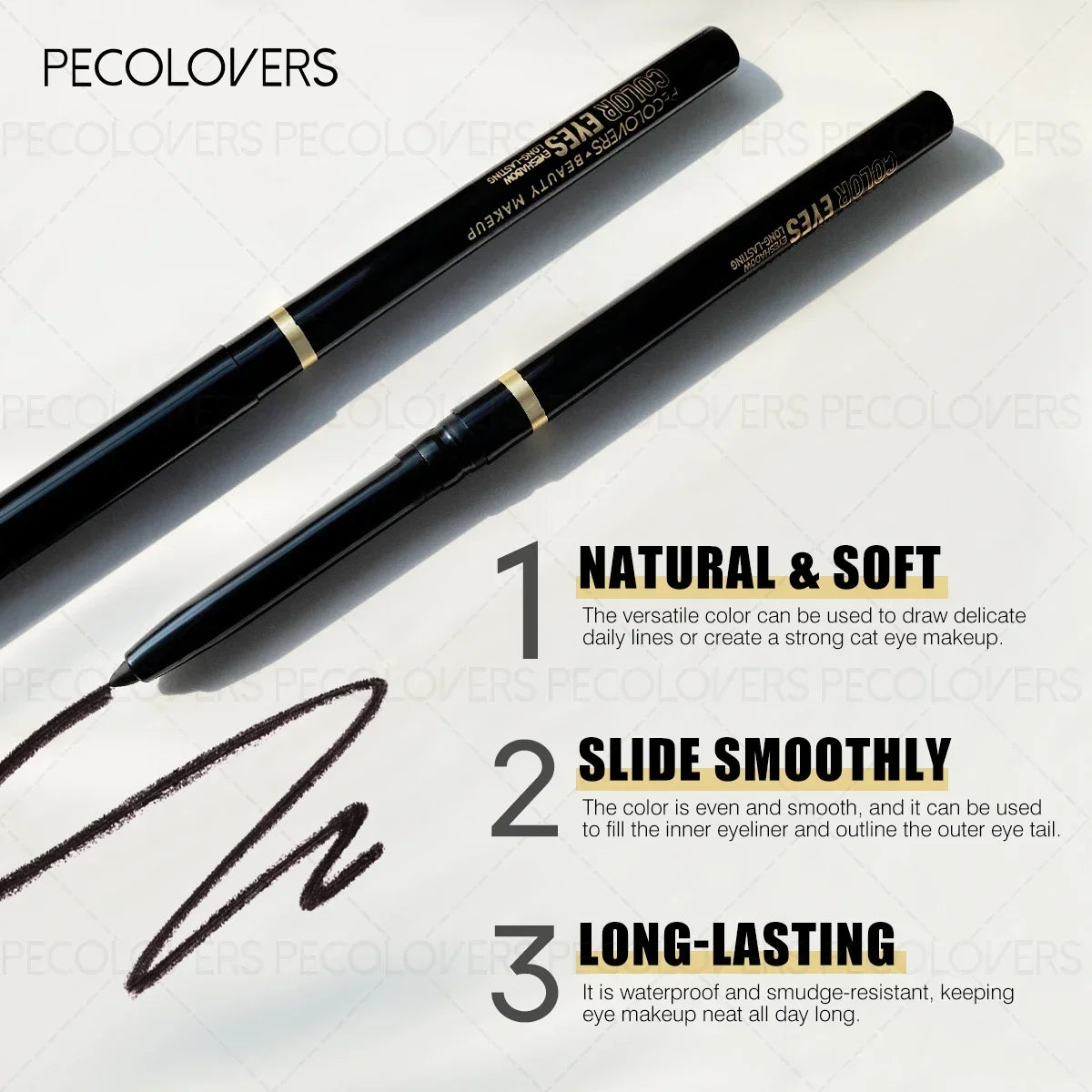 1PC Green & Black Eyeliner Gel Pen - Soft Texture, Smudge-Proof & Waterproof, Long-Wearing, Ideal for Christmas Looks Zpaxo