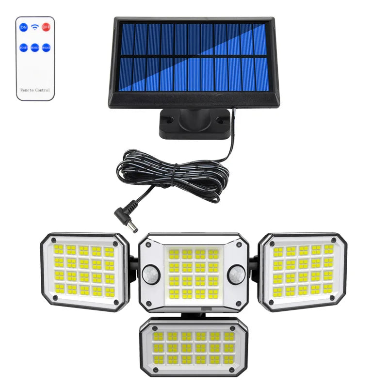 Solar Led Outdoor Lights with Double Detector Garden LED Flood Lamp Waterproof Security for Courtyard Solar Lighting Zpaxo 296LED-All-in-one White Lighting China Mainland