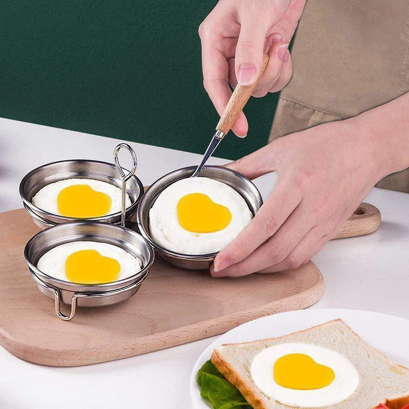 Stainless Steel Egg Poacher Poaching Pan Mould Steamer Steamed Egges