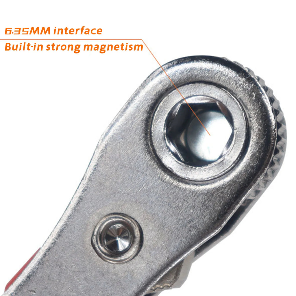 36-Tooth Mini Screwdriver 1 4 Right Angled Ratchet Phillips Slotted