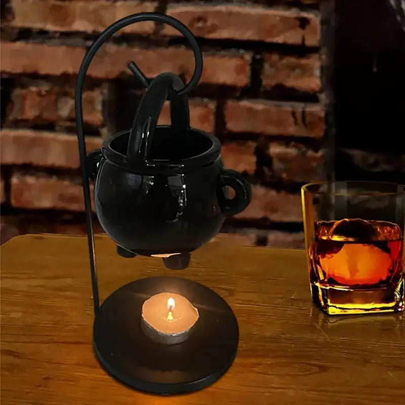 Hanging Cauldron Wax Burner Witch Caldron Pot Candle Holder