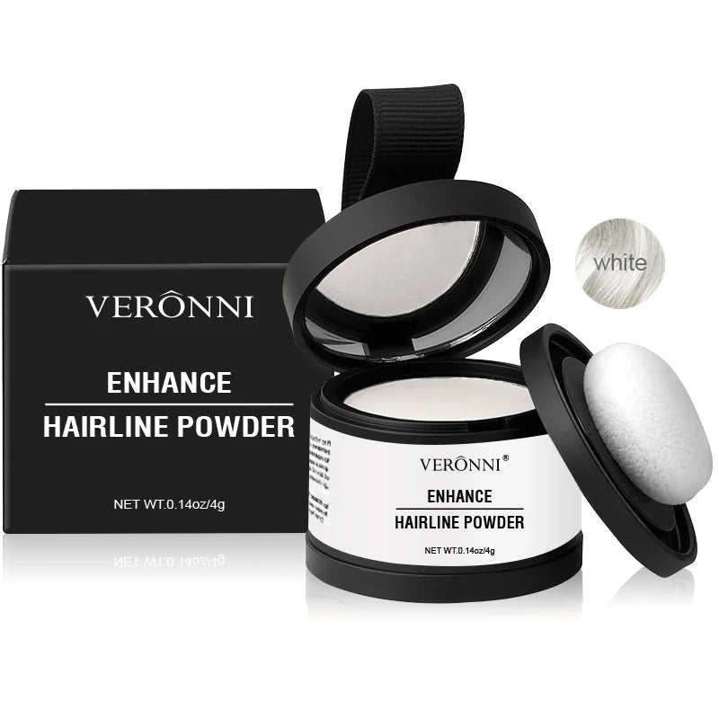 Fluffy Hairline Powder Concealer Temporary Hair Fibers black Hair Root Cover Up Gray Coverage Hairline Shadow Powder Instantly Zpaxo 14-white