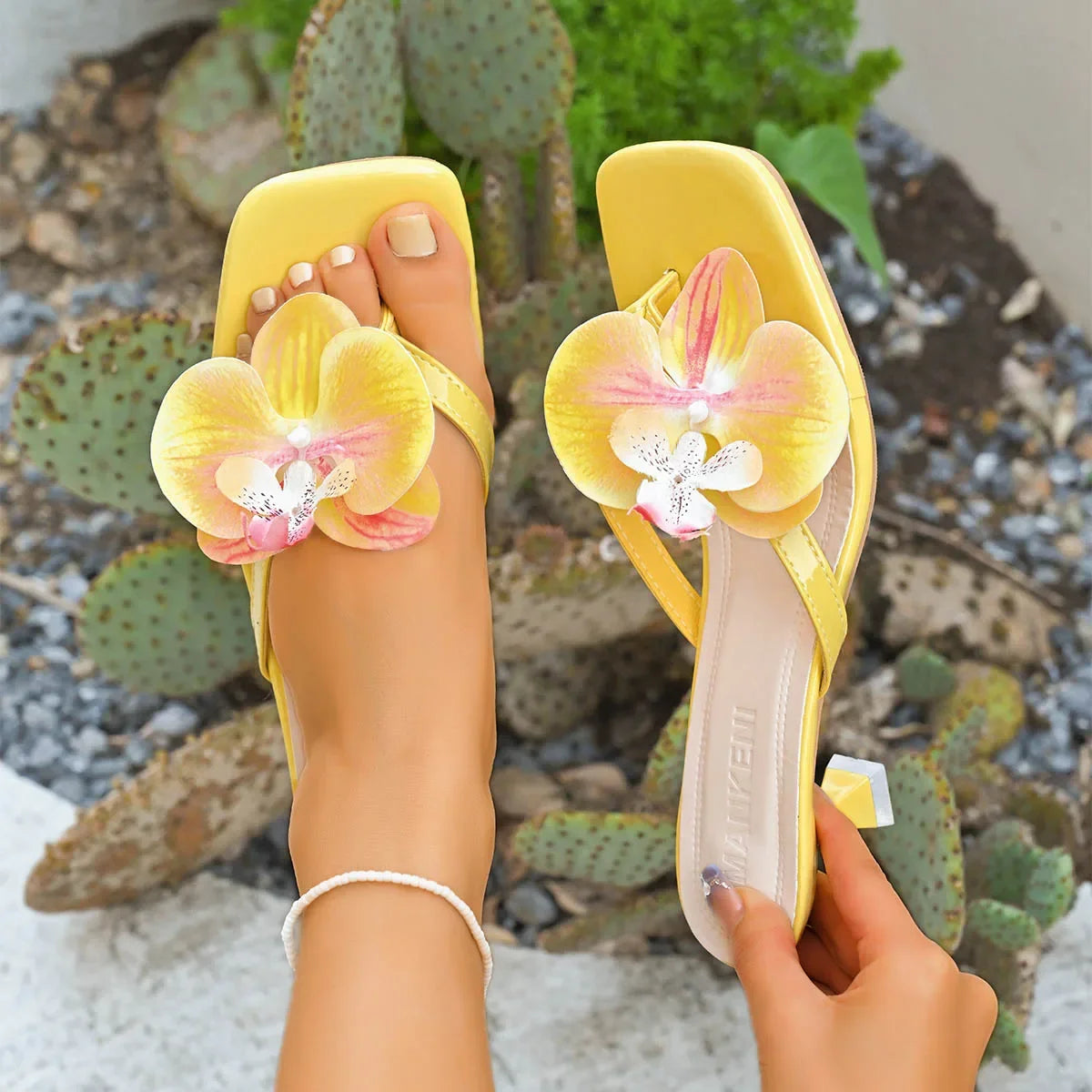 Women Elegant High Heels Sandals Flowers Decoration Peep Toe Sandals Fashion Casual Shoes Outdoor Party Dress Shoes Women Zpaxo