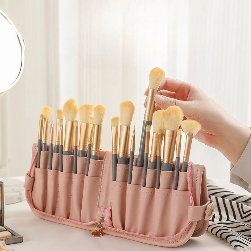 Large PU Makeup Brush Bag – Artist Tool & Pencil Case Makeup Brush Bag Zpaxo
