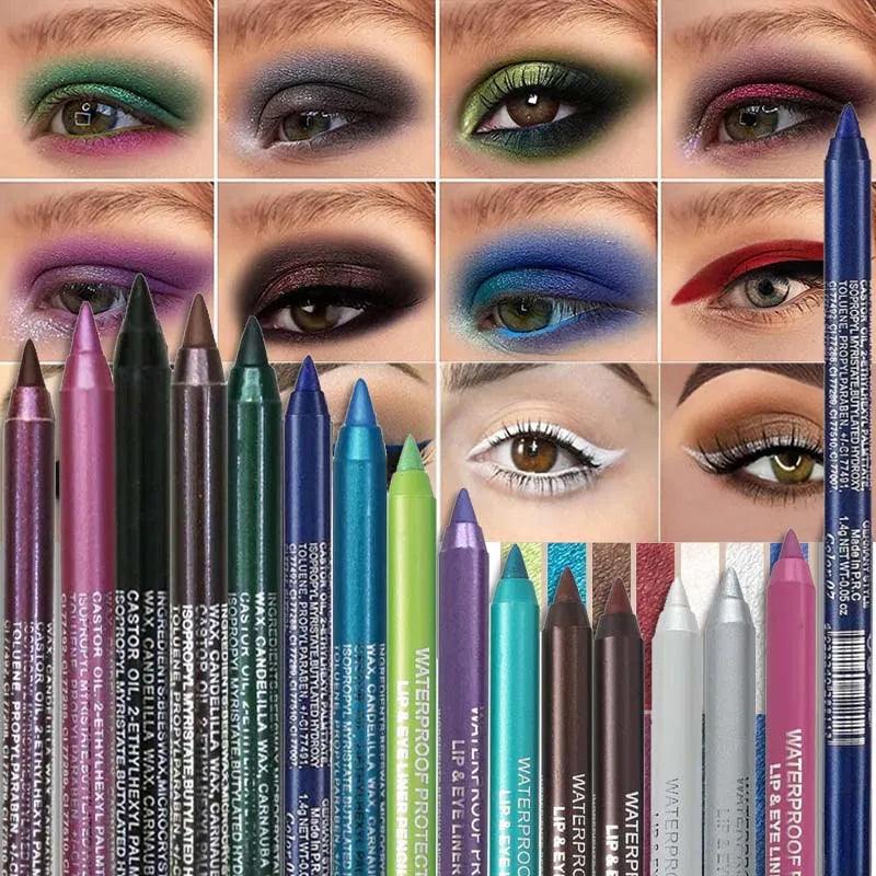 17 Colors Pearlescent Eyeliner Pencil Waterproof Long-lasting Colorful Matte Smooth High Pigment Eye Liner Shadow Pen Eye Makeup Zpaxo