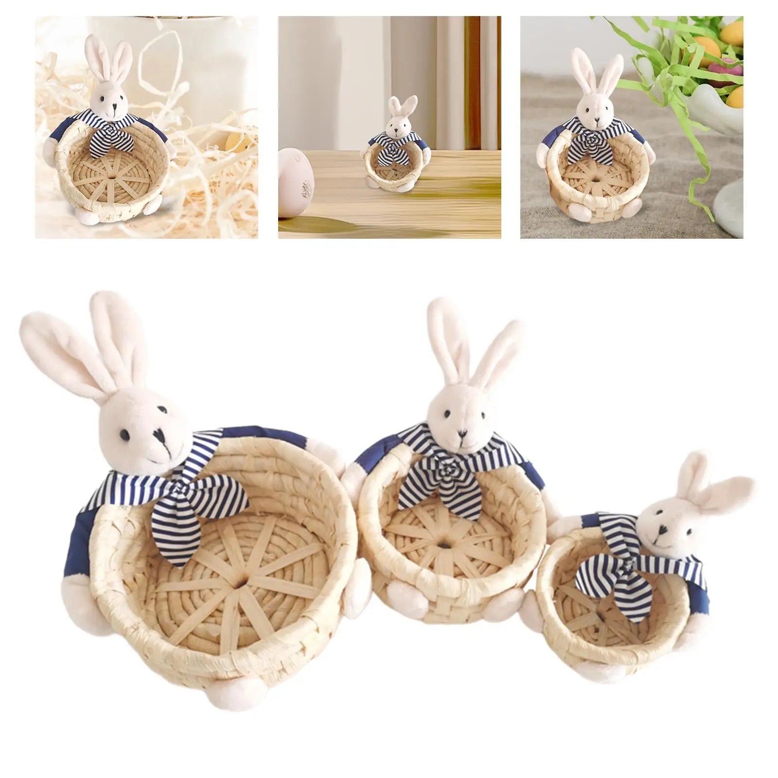 Miniature Easter Bunny Basket – Reusable Decorative Storage Easter Storage Basket Zpaxo