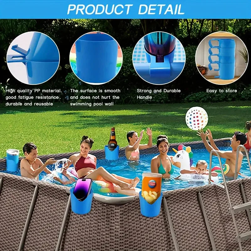 Poolside Cup Holder, Poolside Storage Rack, Poolside Cup Stand, Beverage and Beer Cup Holder by the Pool Zpaxo