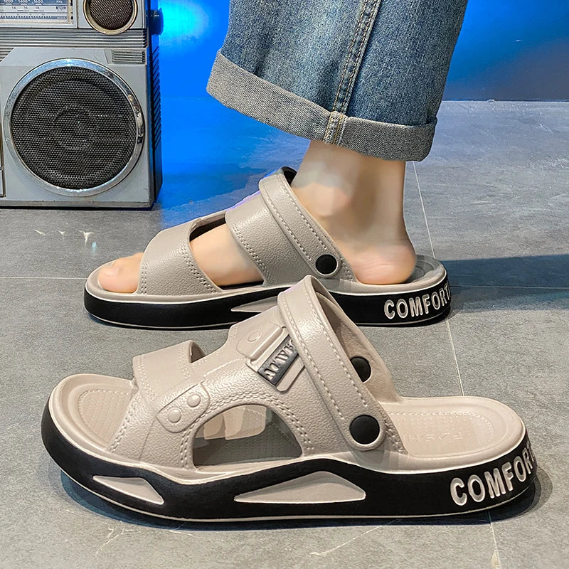 Men's Slippers Summer Sandals EVA Light Adult Thick-soled Beach Shoes
