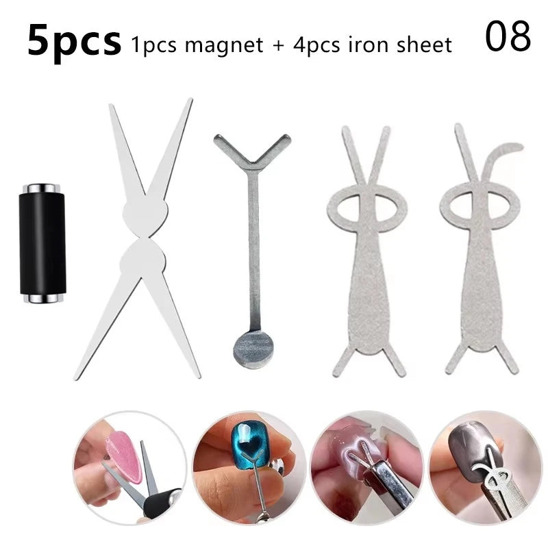 Double-head French Cat Eye Nail Magnet V-shaped Magnetic Combination