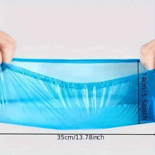 100PCS Hospital-Grade Shoe Covers - Anti-Slip Heavy-Duty PE Protection for Healthcare, Home Cleaning & Travel Hygiene Zpaxo