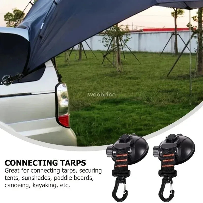 2/4Pcs RV Suction Hooks Bathroom Suction Cup Hook Car Tent Suction Cup Buckles Side Awning Anchor Hooks Durable Secure Fasteners Zpaxo