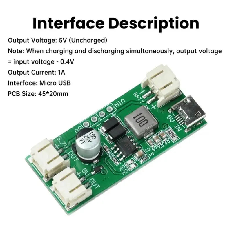 652F Battery Charging Module Board TP5400 Design 45 X Output Areas Zpaxo