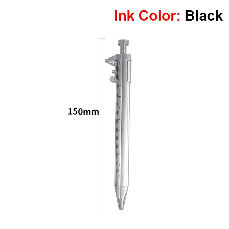 Creativity Multifunction Caliper Pen Ball Point 0.5mm Ballpoint Gel Pen Vernier Caliper Roller Ball For Office School Stationery Zpaxo Sliver Pen Ink Black