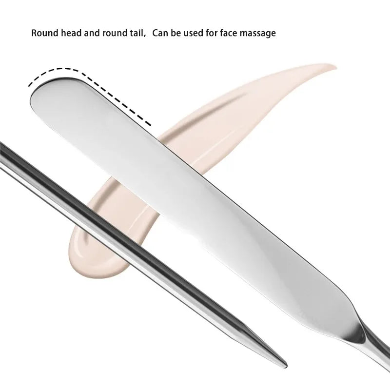 Stainless Steel Makeup Foundation Spatula Mixing Stick Powder Base
