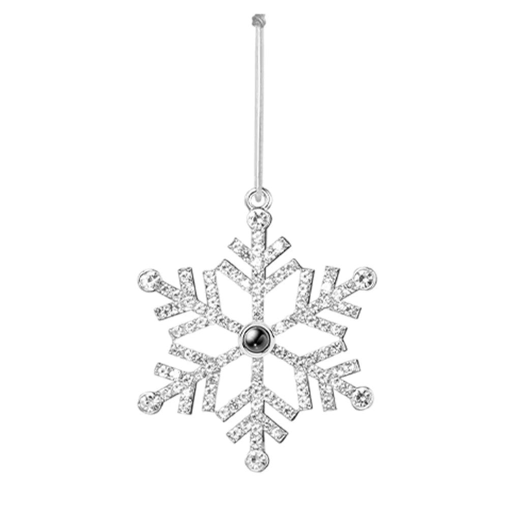 Hanging Snowflake Projection Pendant Photo Christmas Ornaments Gifts