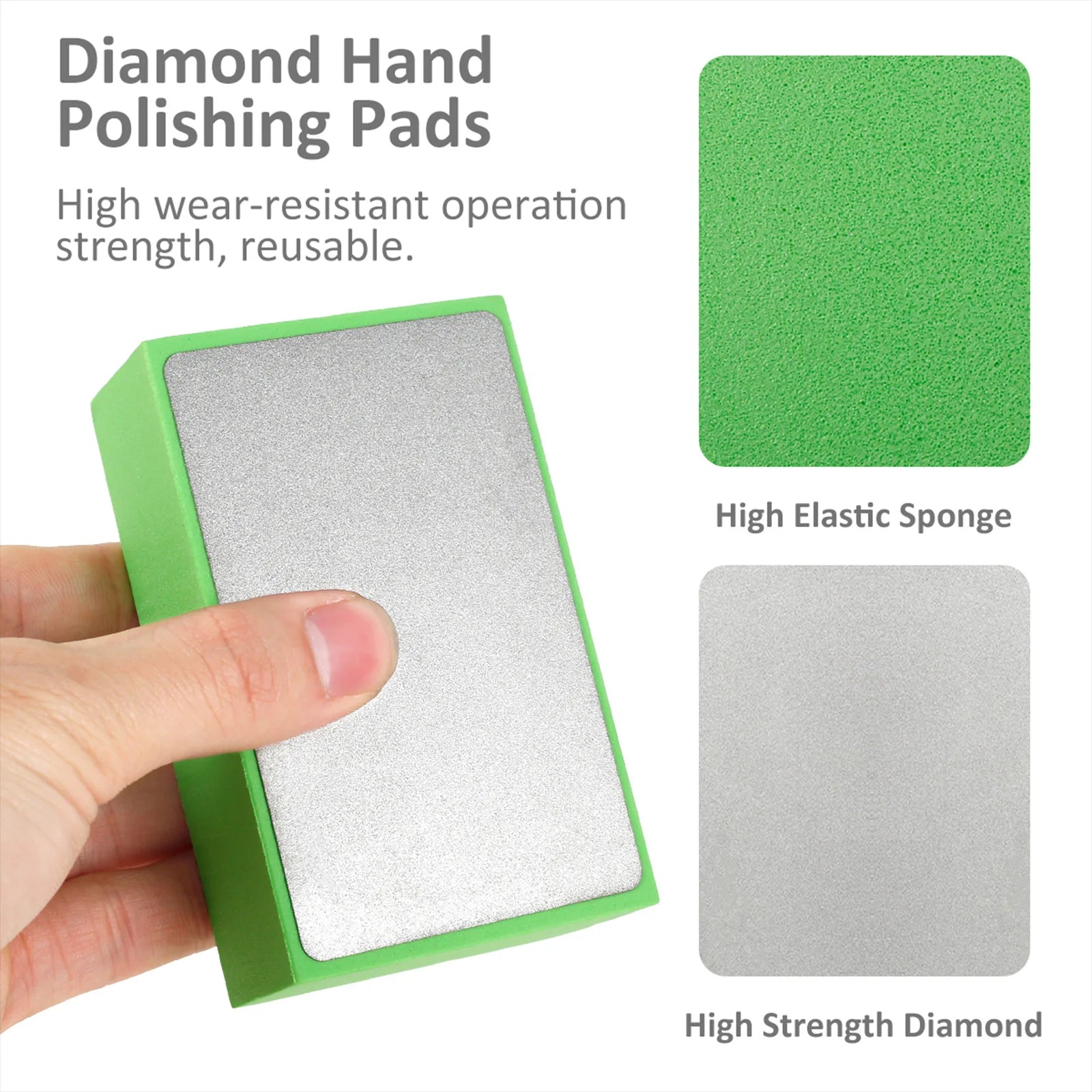 4/5pcs Diamond Hand Polishing Pads Set Tile Glass Abrasive Grinding Block Pad Stone Marble Ceramic Abrasive Grinding Block Pad Zpaxo