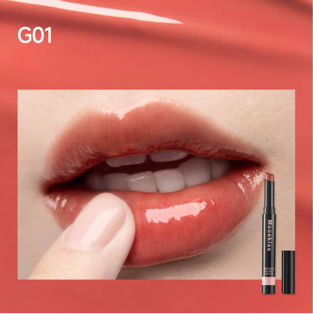 Mooekiss Glossy Lipstick 2.2g Lip Glaze Nurturing Hydrating Makeup Cosmetics Zpaxo G01