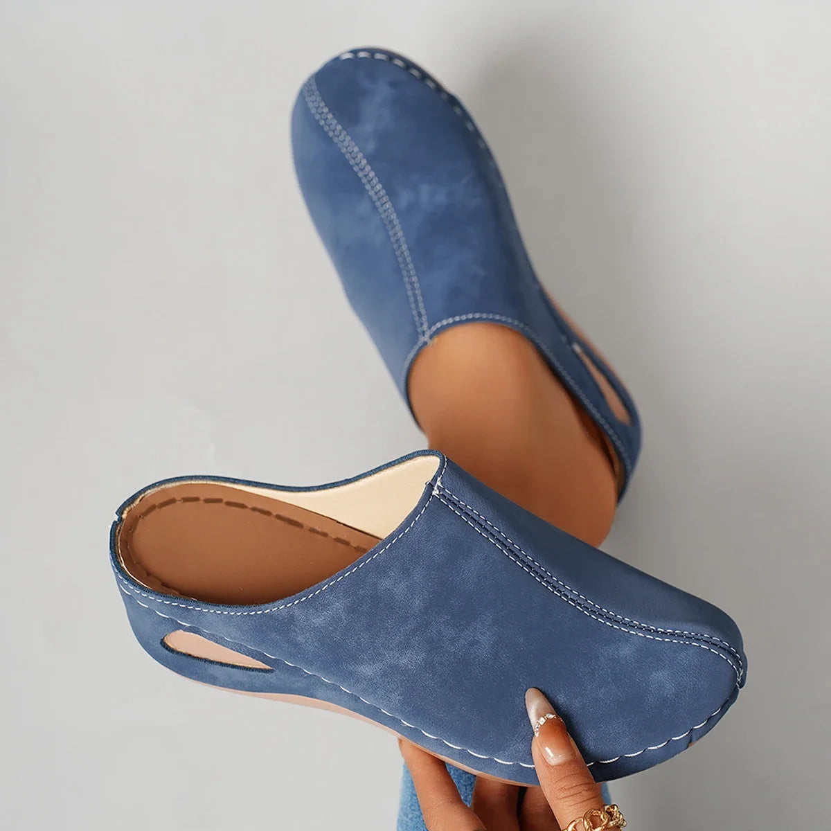Women Mules Slippers 2025 New Designer Shoes Women Casual Platform Sandals Comfortable Slip on Fashion Slippers Slides Women Zpaxo Blue 36