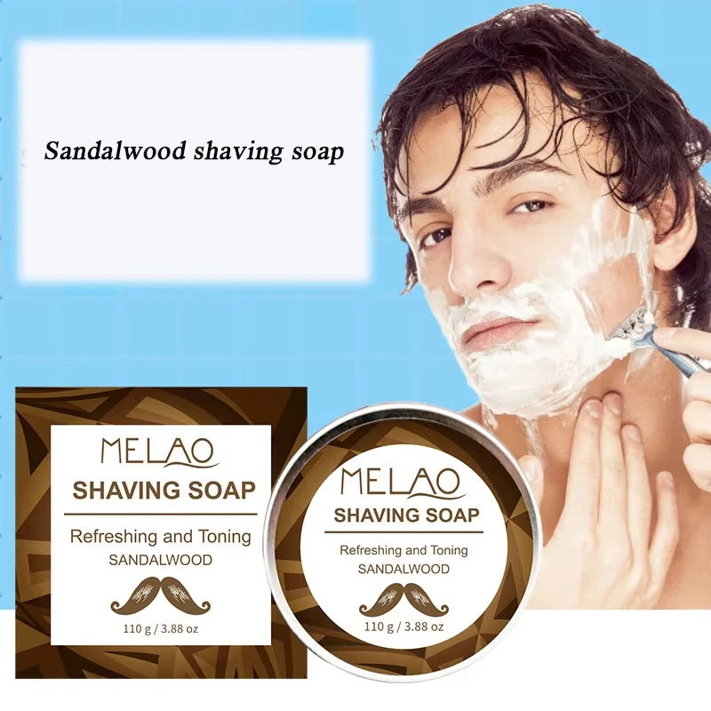 Men's Sandalwood Shaving Soap 110g – Aluminum Tin Beard Care Shaving Soap Zpaxo