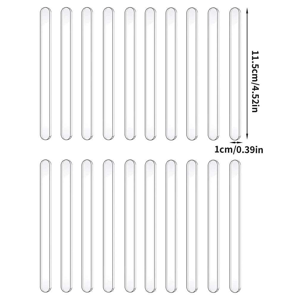 20Pcs Acrylic Popsicle Sticks Reusable Ice Cream Sticks Ice Pop Cake Candy Gifts Party Craft Supplies Zpaxo 20Pcs