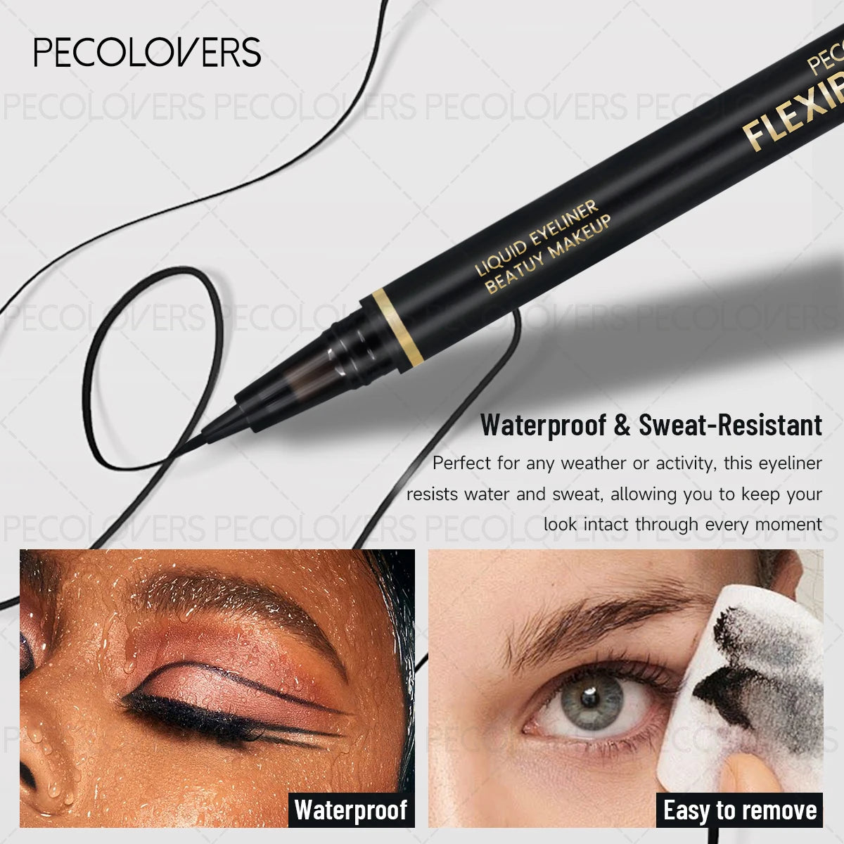 3pcs Long Lasting Waterproof Black Liquid Eyeliner Pen Quick-dry Smooth Eye Liner Anti Smudge Liquid Eyeliner Pen Zpaxo