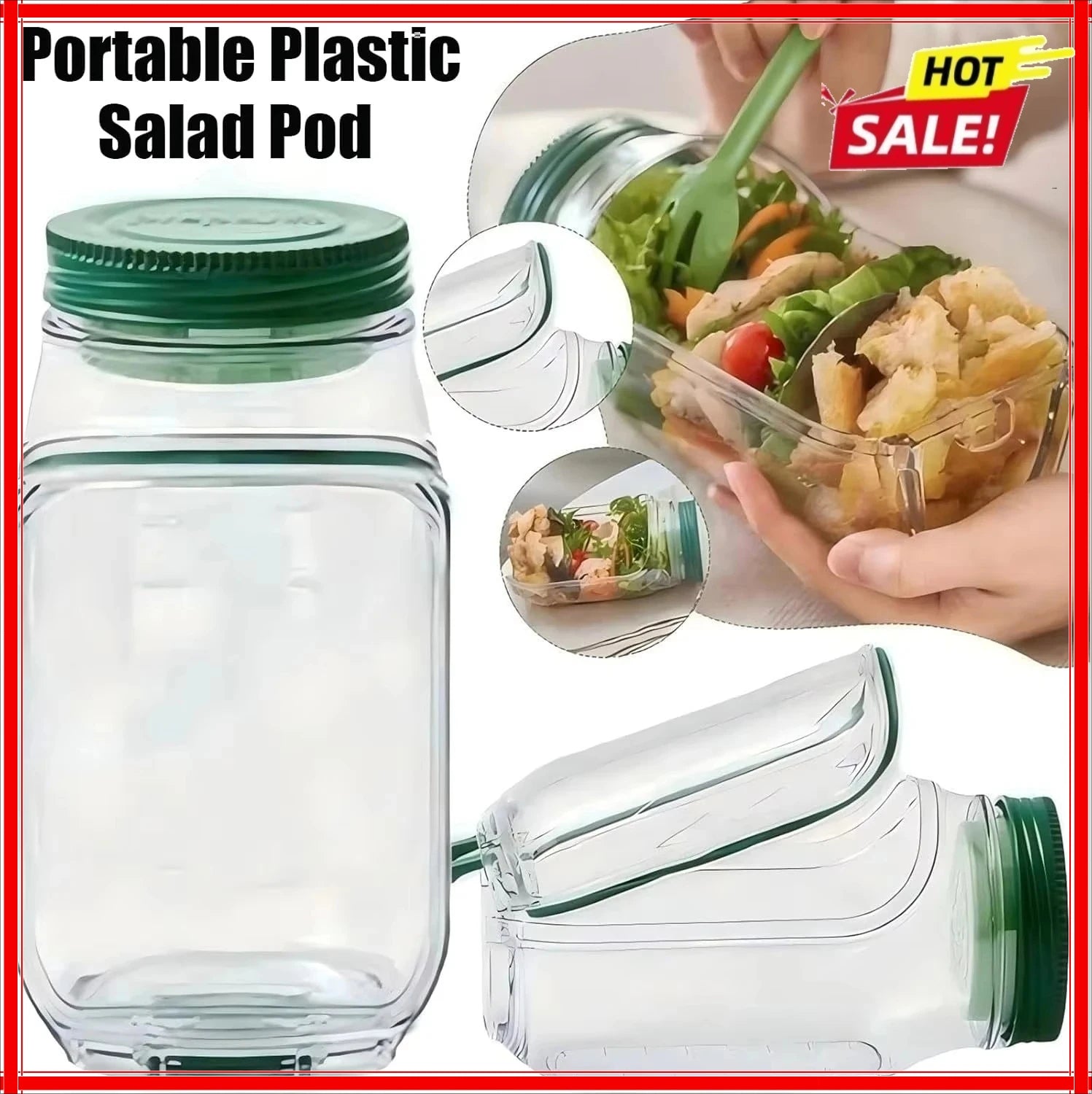 Portable Salad Pod – Leak-Proof Meal Prep Container Meal Prep Container Zpaxo