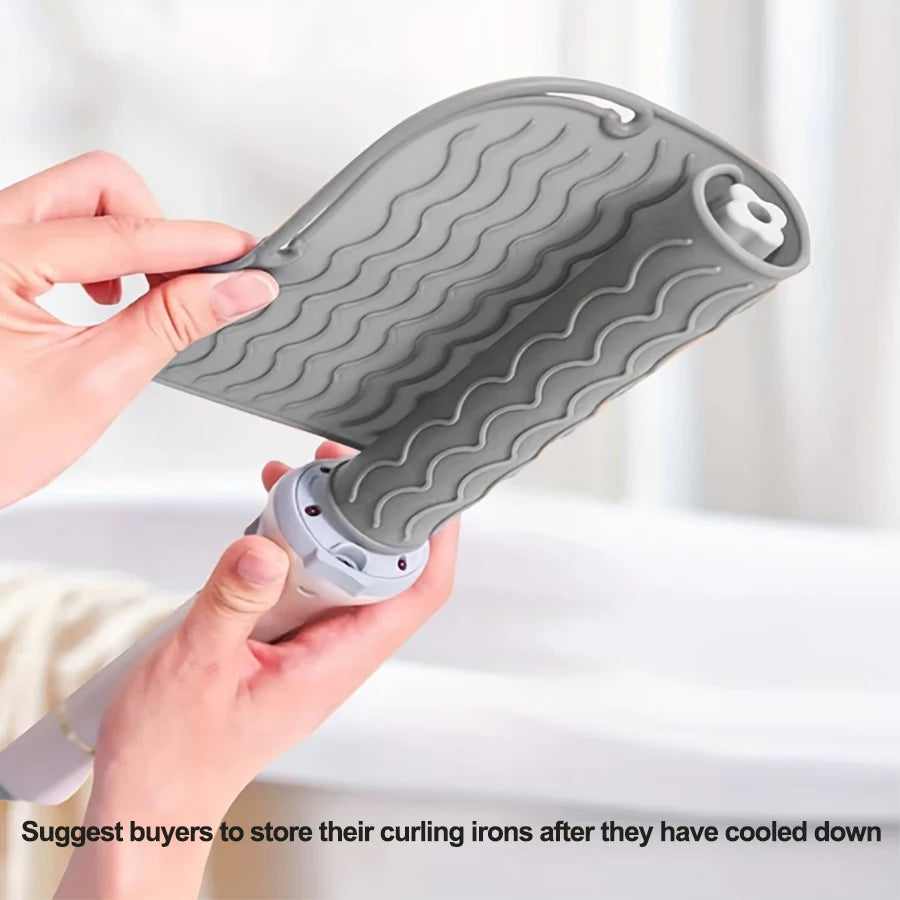 1pc Silicone Heat Resistant Mat For Hair Styling Tools, Pad For Curling lrons And Straighteners, Portable Styling Heat Mat Zpaxo