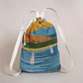 2 In 1 Multifunctional Beach Towel Backpack Foldable Portable Drawstring Storage Bag Dual‑Purpose Outdoor Swimming Travel Sports Zpaxo Blue