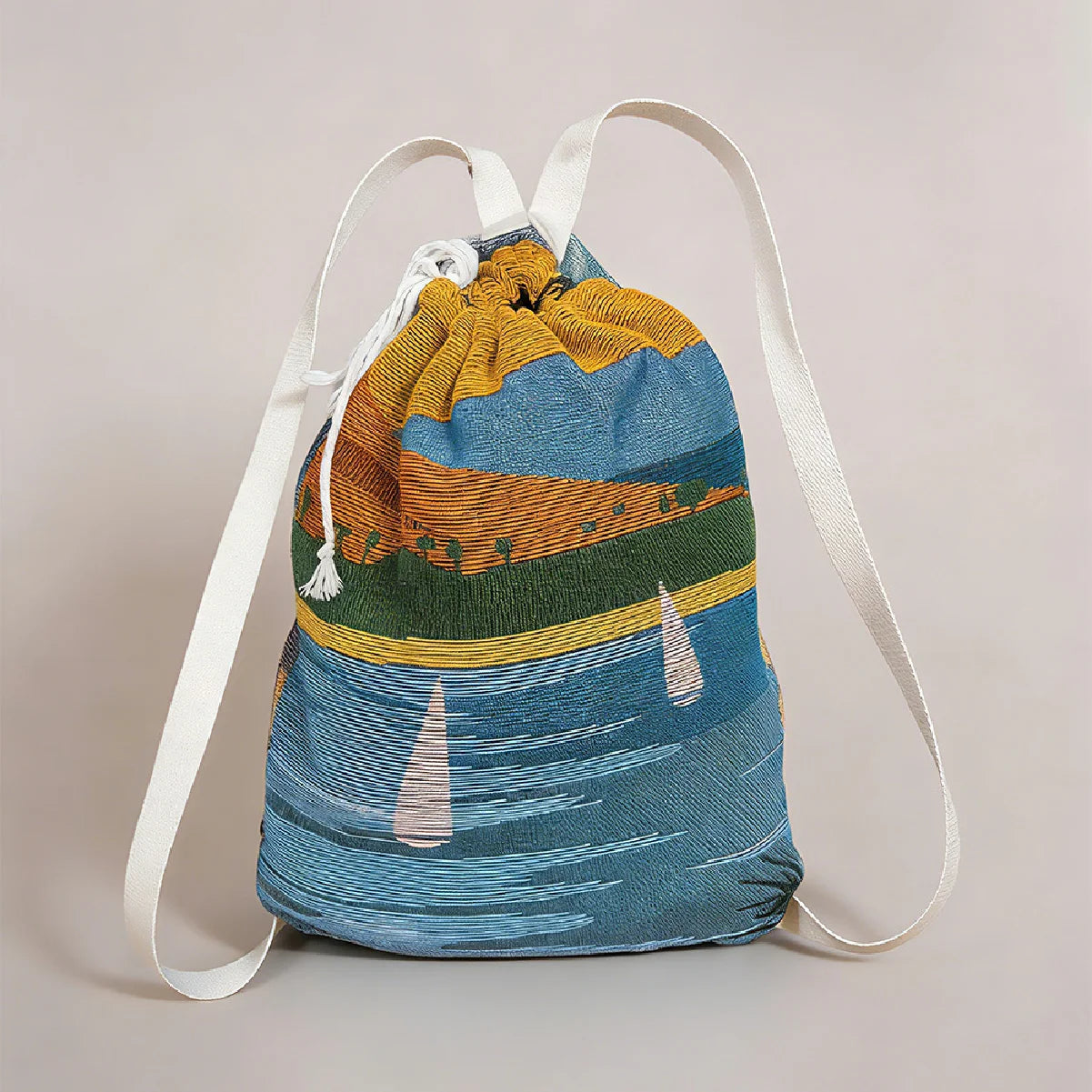 2 In 1 Multifunctional Beach Towel Backpack Foldable Portable Drawstring Storage Bag Dual‑Purpose Outdoor Swimming Travel Sports Zpaxo Blue