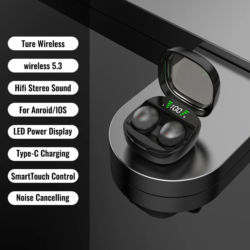 Mini Bluetooth 5 3 Headset HD Hifi Earbuds Invisible Sleep Game Zpaxo black