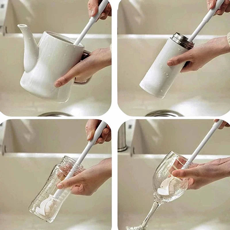 Bendable Cleaning Brush Cup Scrubber Glass Cleaner Kitchen Tool Long Zpaxo