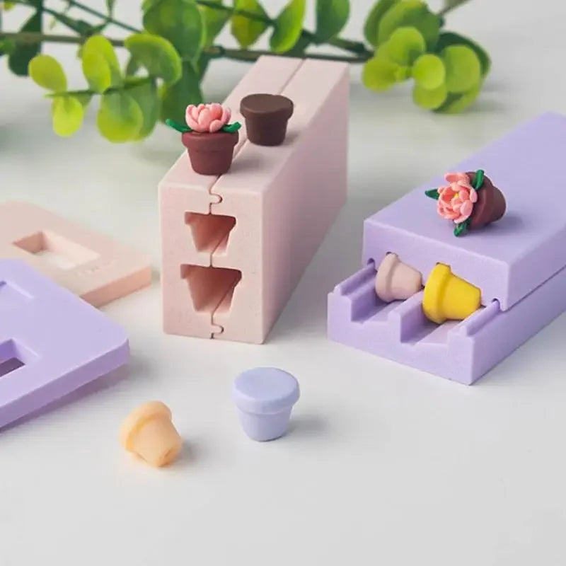 DIY Flowerpot Clay Mold Soft Pottery Polymer Clay Flowerpot Bead Roller Clay Bead Making For Earrings Pendants Jewelry Crafting Zpaxo