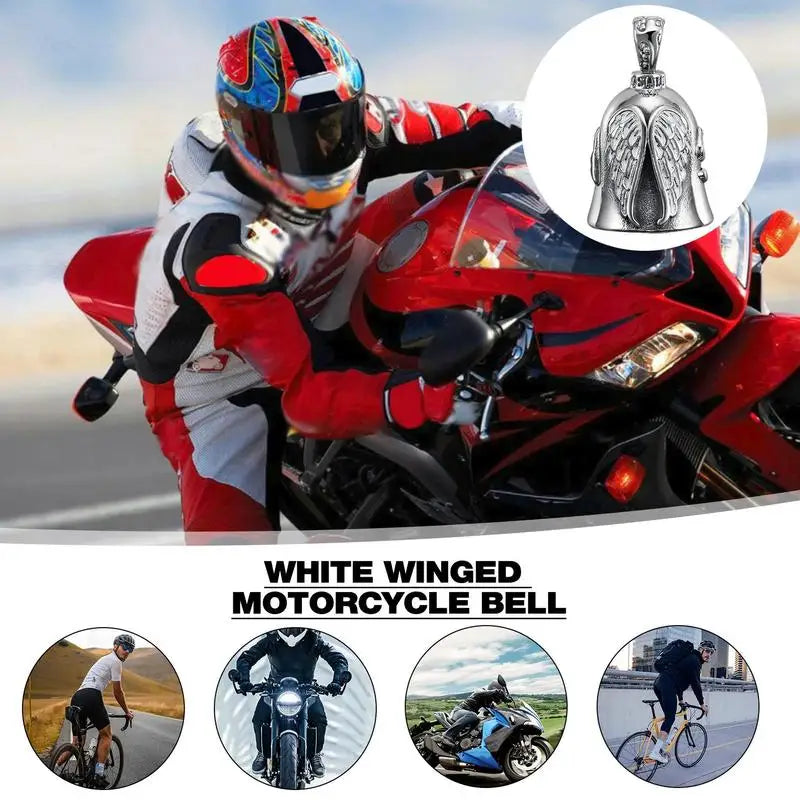 Guardians Angel Ride Cycling Motorcycle Bell Keychain Titanium Steel