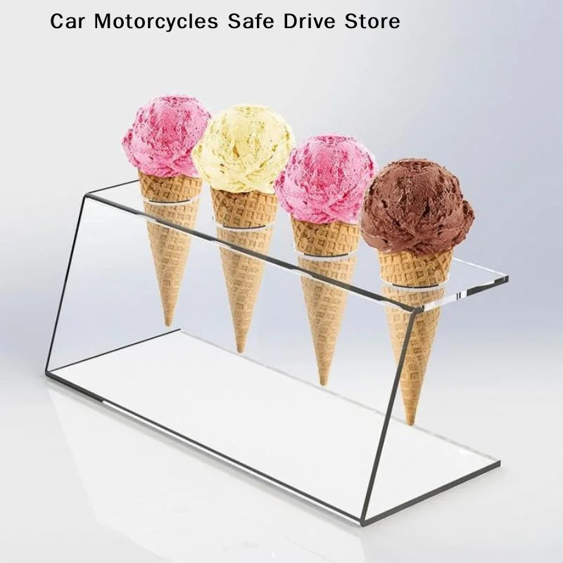 MTransparent Acrylic Ice Cream Cone Holder Dessert Stand Party