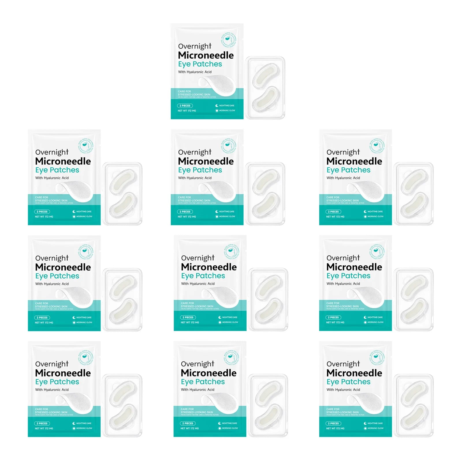 Hoygi Microneedle Eye Patches – Hyaluronic Acid Overnight Mask Eye Treatment Patch Zpaxo 20pcs