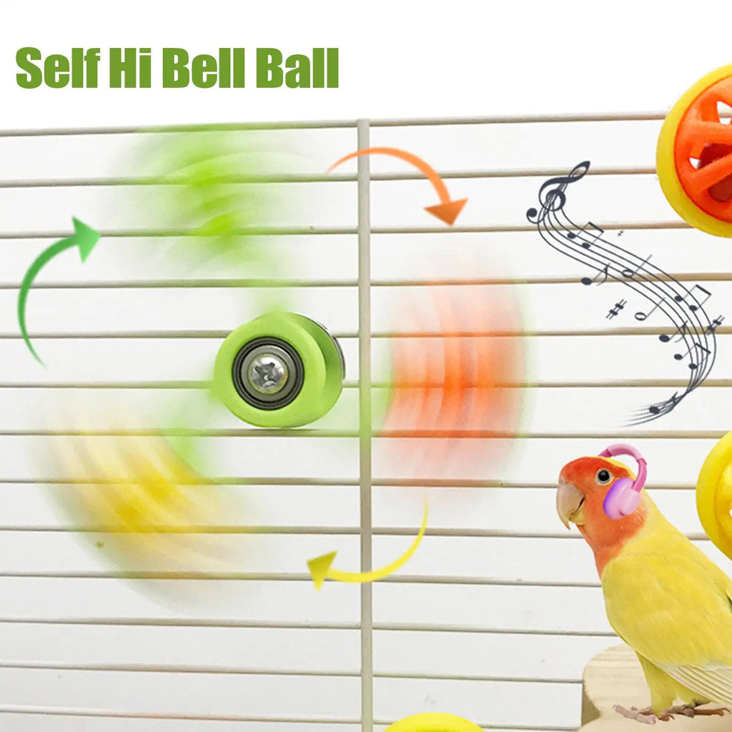 Rotating Windmill Parrot Toy – Bell Bird Cage Enrichment Bird Cage Toy Zpaxo