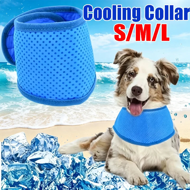 Pet Cooling Collar Summer Ice Scarf Dog Cat Cold Gel Neck Wrap