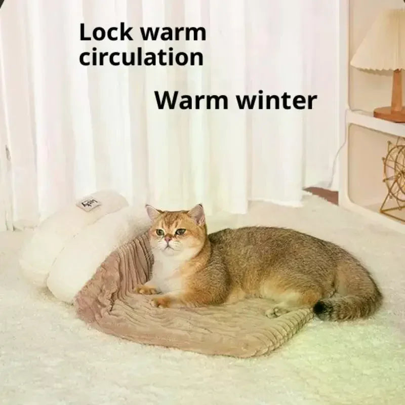 Closed Cat Cave Bed – Warm Thickened Sleeping Bag for Cats Cat Cave Bed Zpaxo