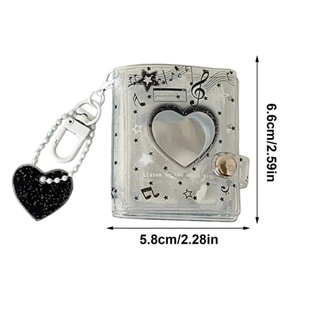 Photo Keychain Heart Shaped Handmade Picture Insert Key Ring Holder Zpaxo Black