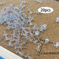 20/50/100pcs Push Pins Transparent Thumb Tacks With Plastic Box Home Office School Craft Projects Cork Board Photo Wall Bulleti Zpaxo 20pcs