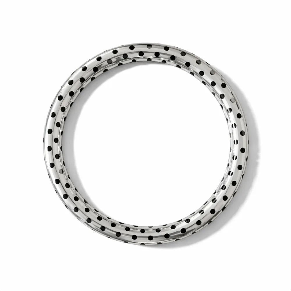 Polka Dot Pattern Steering Wheel Cover Comfortable Hand Feel Leather Zpaxo Silver