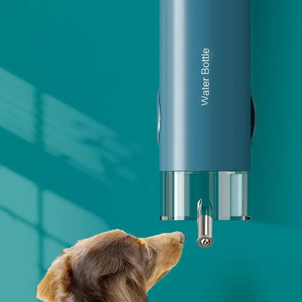 Pet Hanging Water Bottle Snap- Front Back Use Lid Fill Stainless