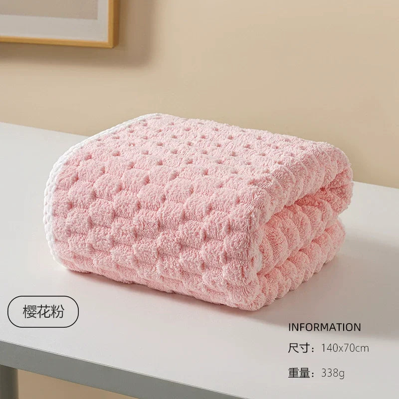 Waffle Weave Bath Towels – Quick-Dry Microfiber Spa & Gym Waffle Bath Towel Zpaxo pink