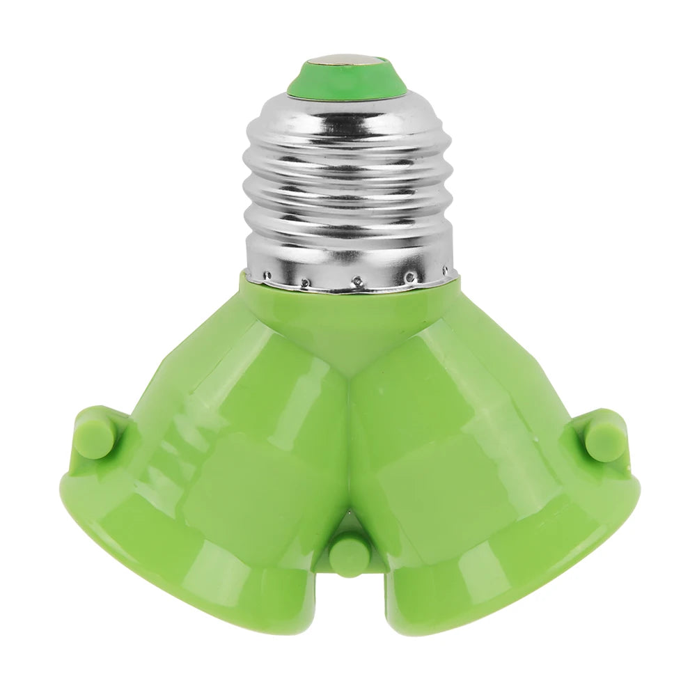 E27 LED Base 220V Light Screw Splitter Adapter Lamp 110V Holder Zpaxo Green