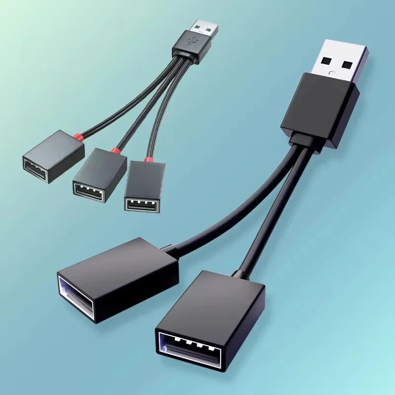 3 Out USB HUB Car Splitter Cable Multifunction Adapter Cord Charging
