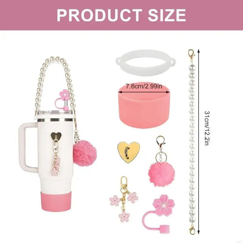 Silicone Water Bottle Boot Handle Cup Pendants Sleeve Accessory Straw
