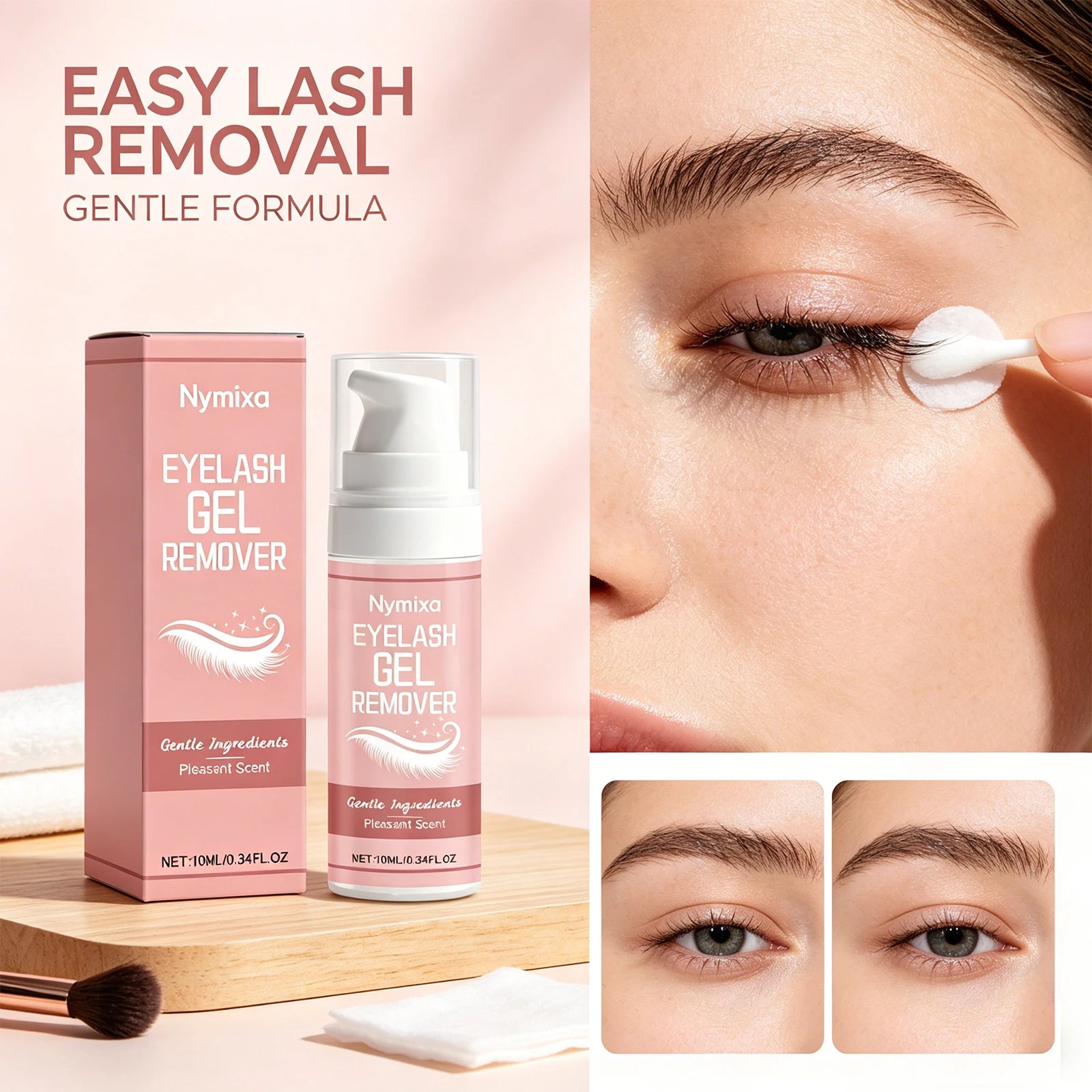 Nymixa Lash Remover Gel Eyelash Glue Dissolver Quick Dissolving Deep Cleaning Eye Makeup Remover Gentle Non Irritating Safe 10ml Zpaxo