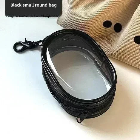 New 1/10PCS Data Cable Charger Charging Storage Transparent Coiling Travel Earphone Storage Case Mobile Phone Organizer Pouch Zpaxo Black 1pc